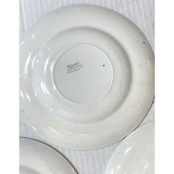 Arklow Belvedere Salad Plate Arkbel White scrolls Urns on blue/gray READ VTG - Picture 11 of 13
